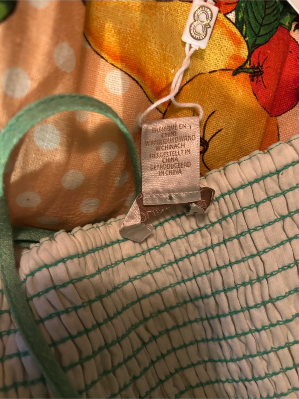 Caroline Constas Peach, Green and Yellow Polka dot Fruit-Print Maxi Dress - Picture 11 of 12